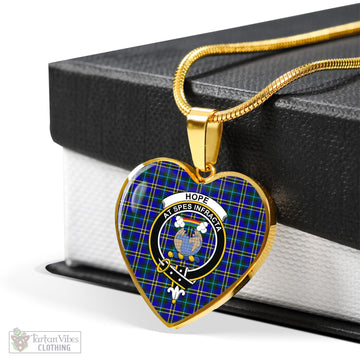 Hope Tartan Heart Necklace with Family Crest