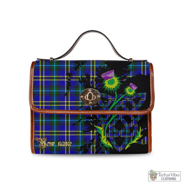 Hope Tartan Waterproof Canvas Bag with Scotland Map and Thistle Celtic Accents