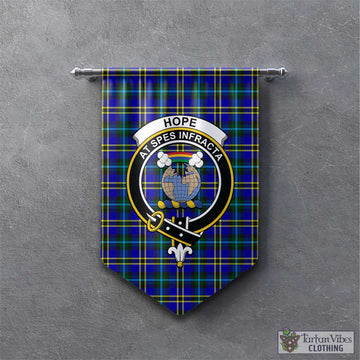 Hope Tartan Gonfalon, Tartan Banner with Family Crest