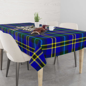 Hope Tartan Tablecloth with Clan Crest and the Golden Sword of Courageous Legacy