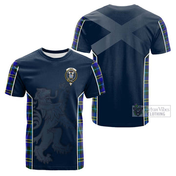 Hope Tartan Cotton T-shirt with Family Crest and Lion Rampant Vibes Sport Style