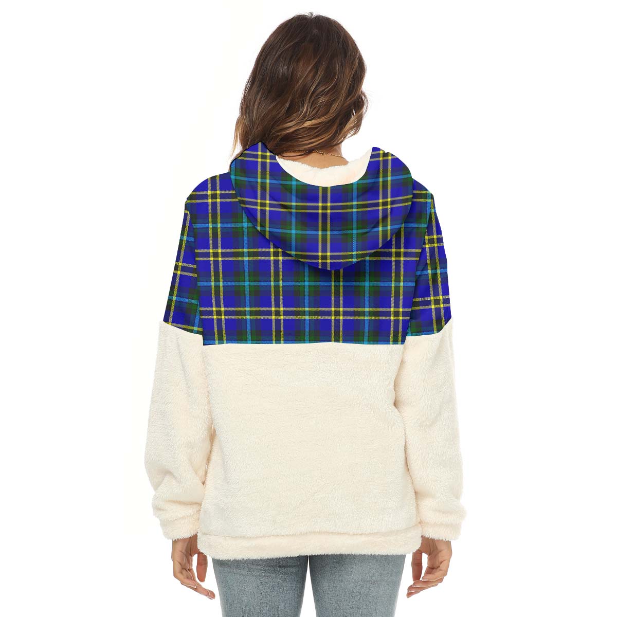 Hope Tartan Women's Borg Fleece Hoodie With Half Zip - Tartan Vibes Clothing