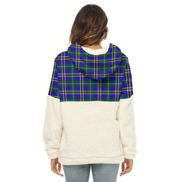 Hope Tartan Women's Borg Fleece Hoodie With Half Zip