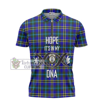 Hope Tartan Zipper Polo Shirt with Family Crest DNA In Me Style