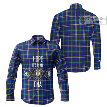 Hope Tartan Long Sleeve Button Shirt with Family Crest DNA In Me Style