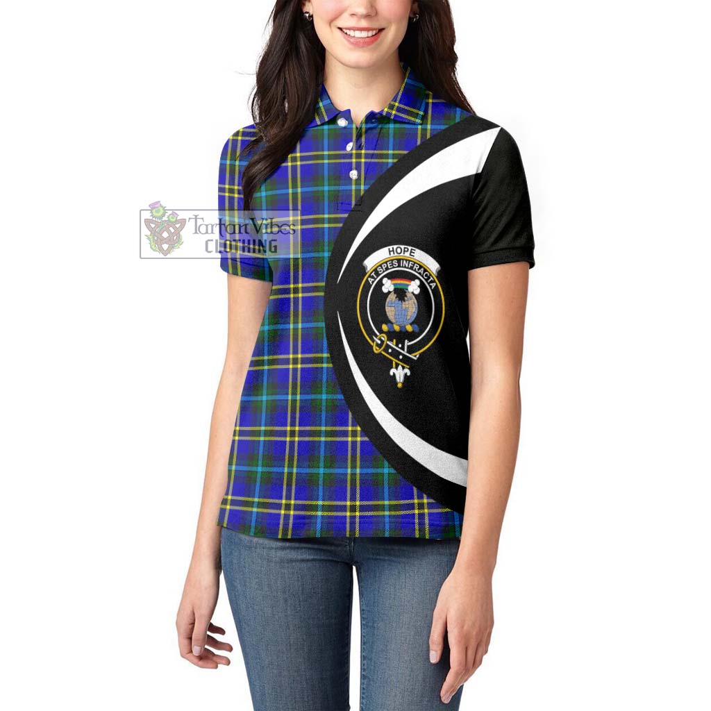 Hope Tartan Women's Polo Shirt with Family Crest Circle Style - Tartan Vibes Clothing