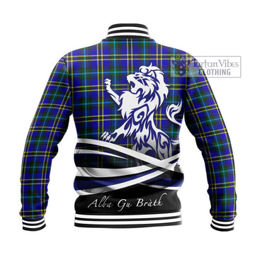 Hope Tartan Baseball Jacket with Alba Gu Brath Regal Lion Emblem