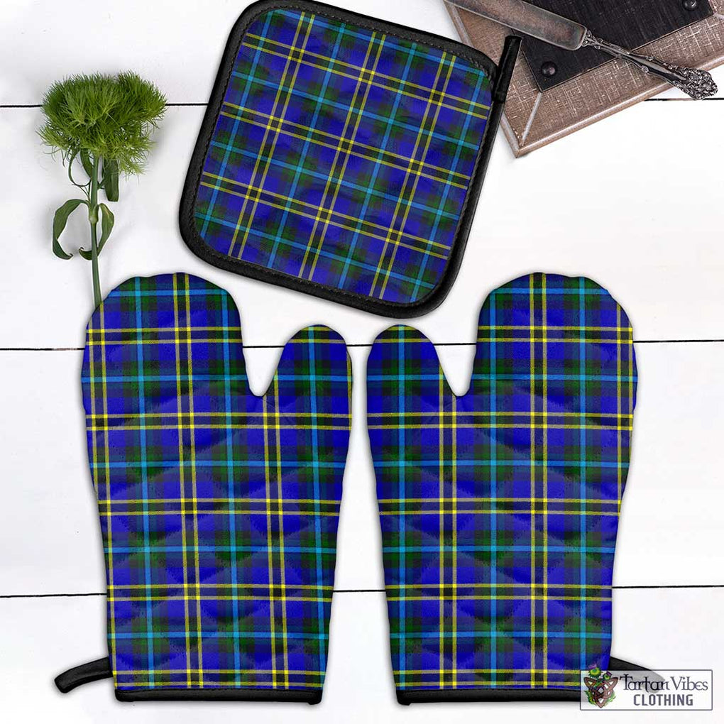 Hope Tartan Combo Oven Mitt & Pot-Holder Combo 1 Oven Mitt & 1 Pot-Holder Black - Tartan Vibes Clothing