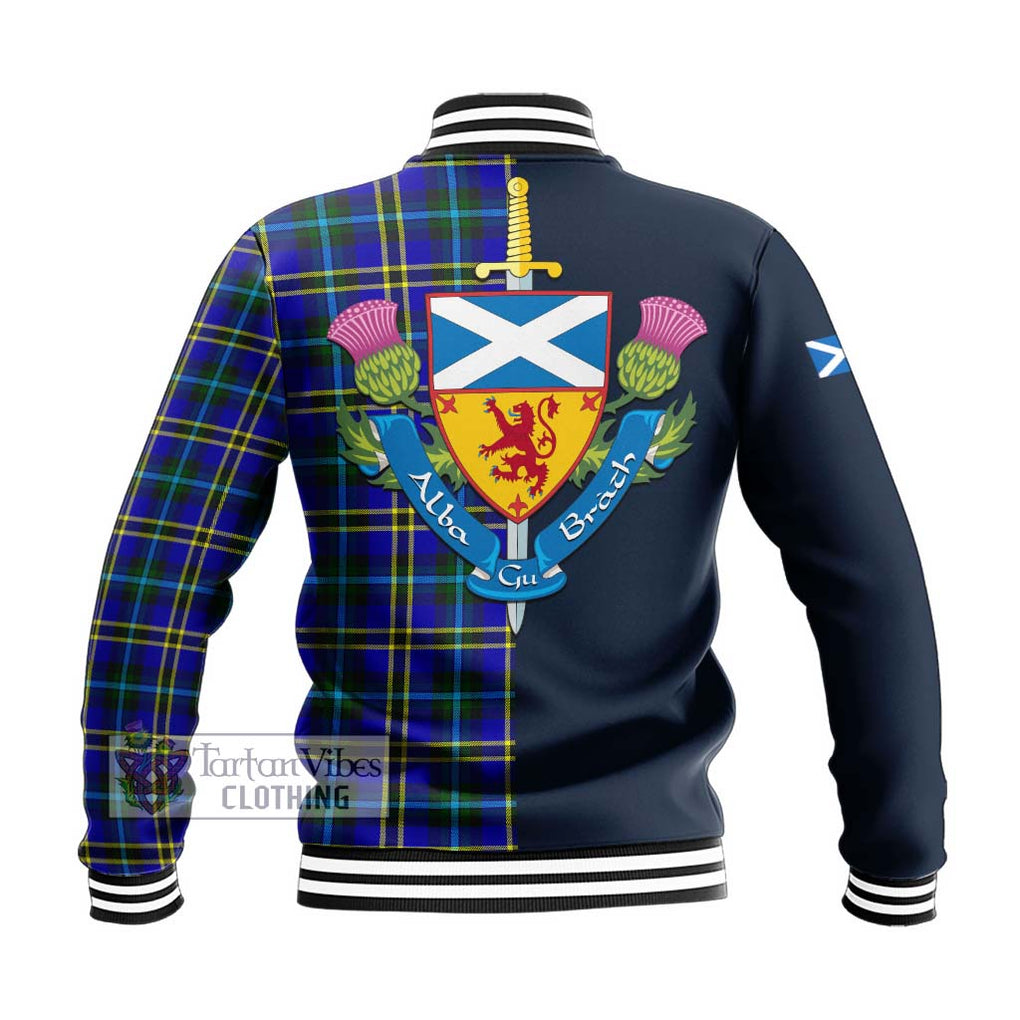 Tartan Vibes Clothing Hope Modern Tartan Baseball Jacket with Scottish Lion Royal Arm Half Style