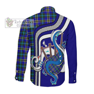 Hope Tartan Long Sleeve Button Shirt with Epic Bagpipe Style