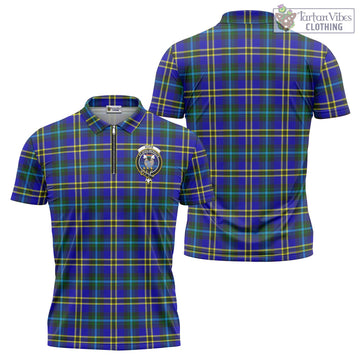 Hope Tartan Zipper Polo Shirt with Family Crest