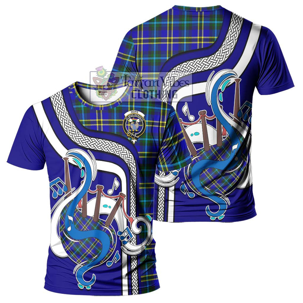 Hope Tartan T-Shirt with Epic Bagpipe Style - Tartanvibesclothing Shop