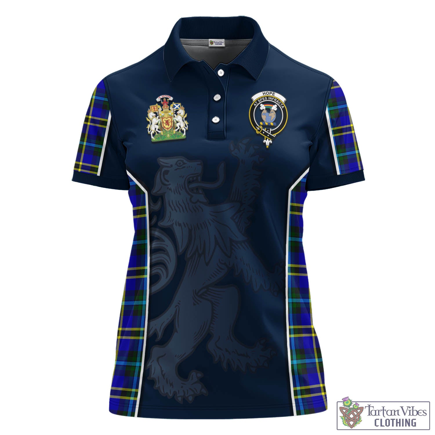 Hope Tartan Women's Polo Shirt with Family Crest and Lion Rampant Vibes Sport Style - Tartan Vibes Clothing