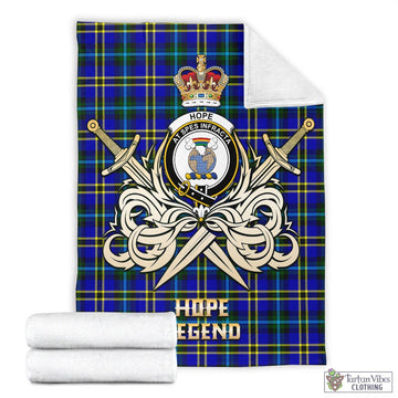 Hope Tartan Blanket with Clan Crest and the Golden Sword of Courageous Legacy