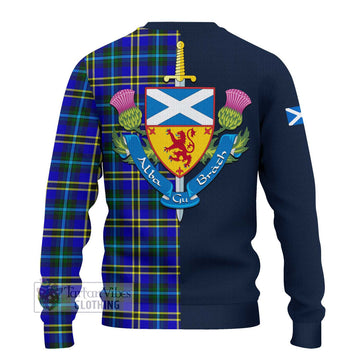 Hope Tartan Ugly Sweater with Scottish Lion Royal Arm Half Style