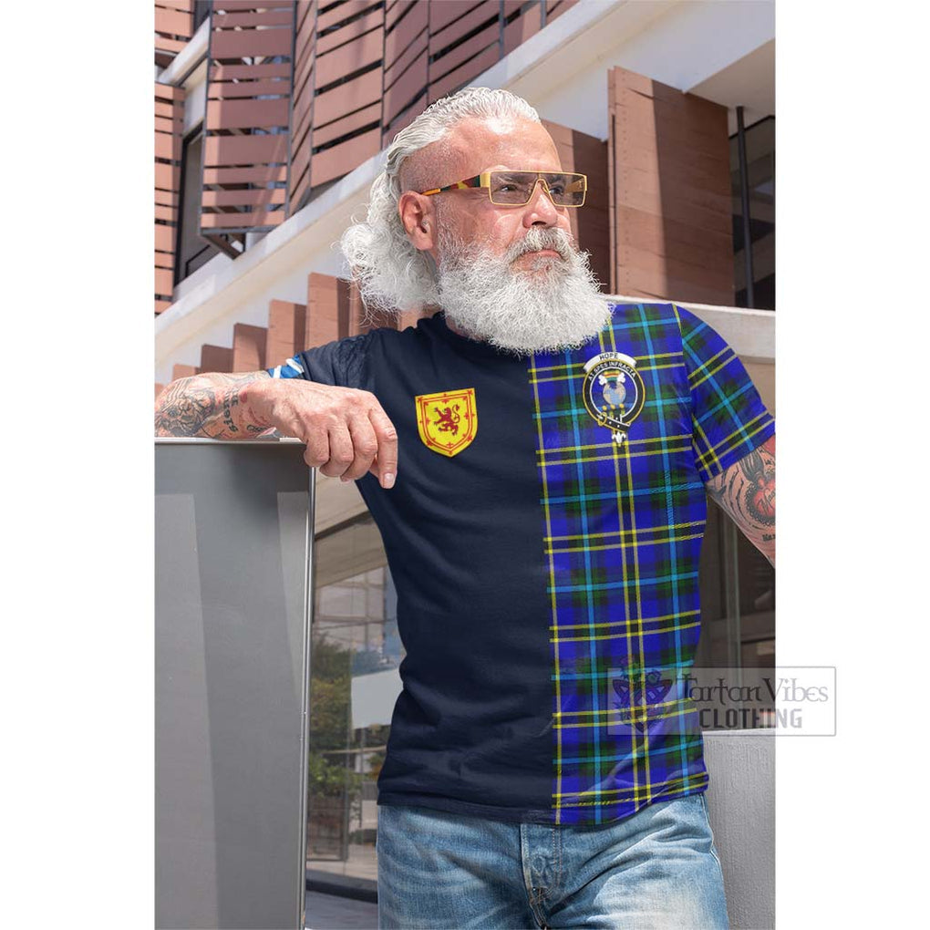 Tartan Vibes Clothing Hope Modern Tartan Cotton T-shirt with Scottish Lion Royal Arm Half Style