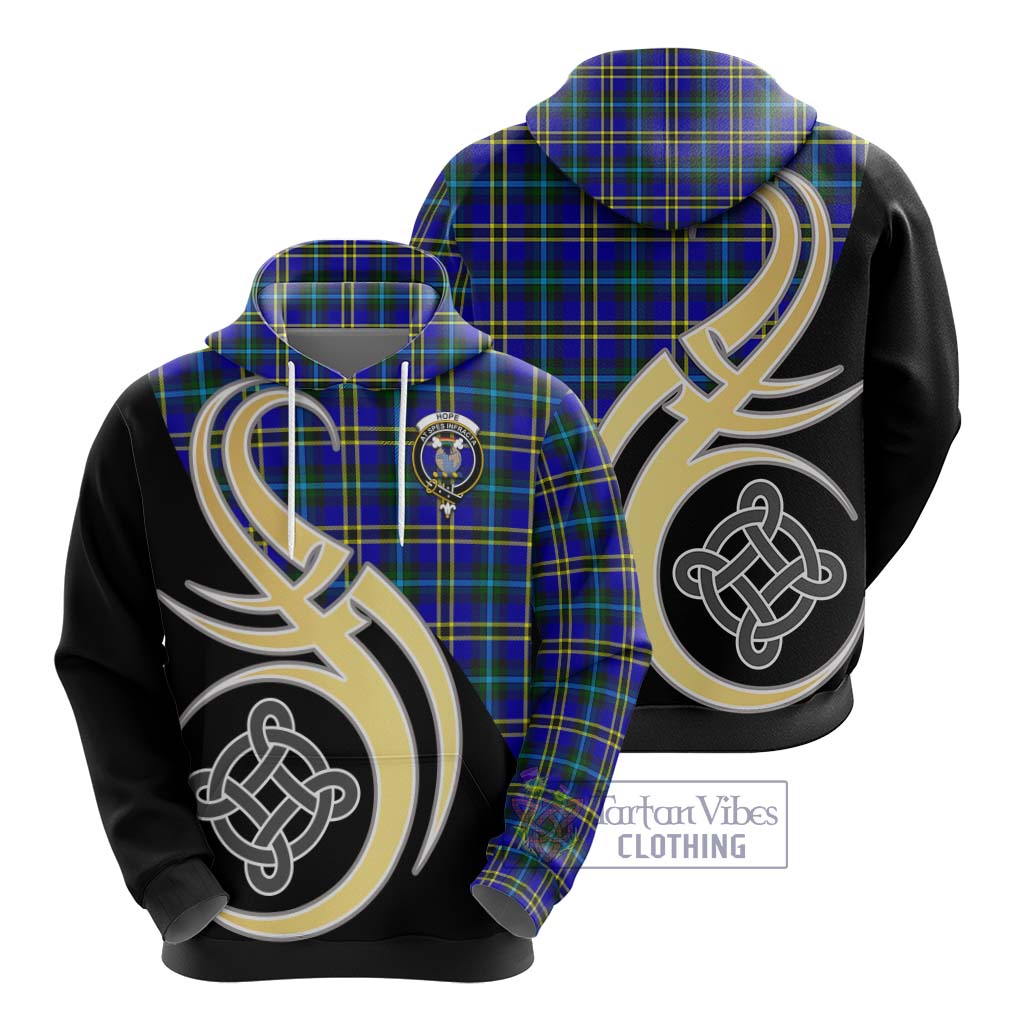 Hope Tartan Hoodie with Family Crest and Celtic Symbol Style - Tartan Vibes Clothing