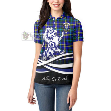 Hope Tartan Women's Polo Shirt with Alba Gu Brath Regal Lion Emblem