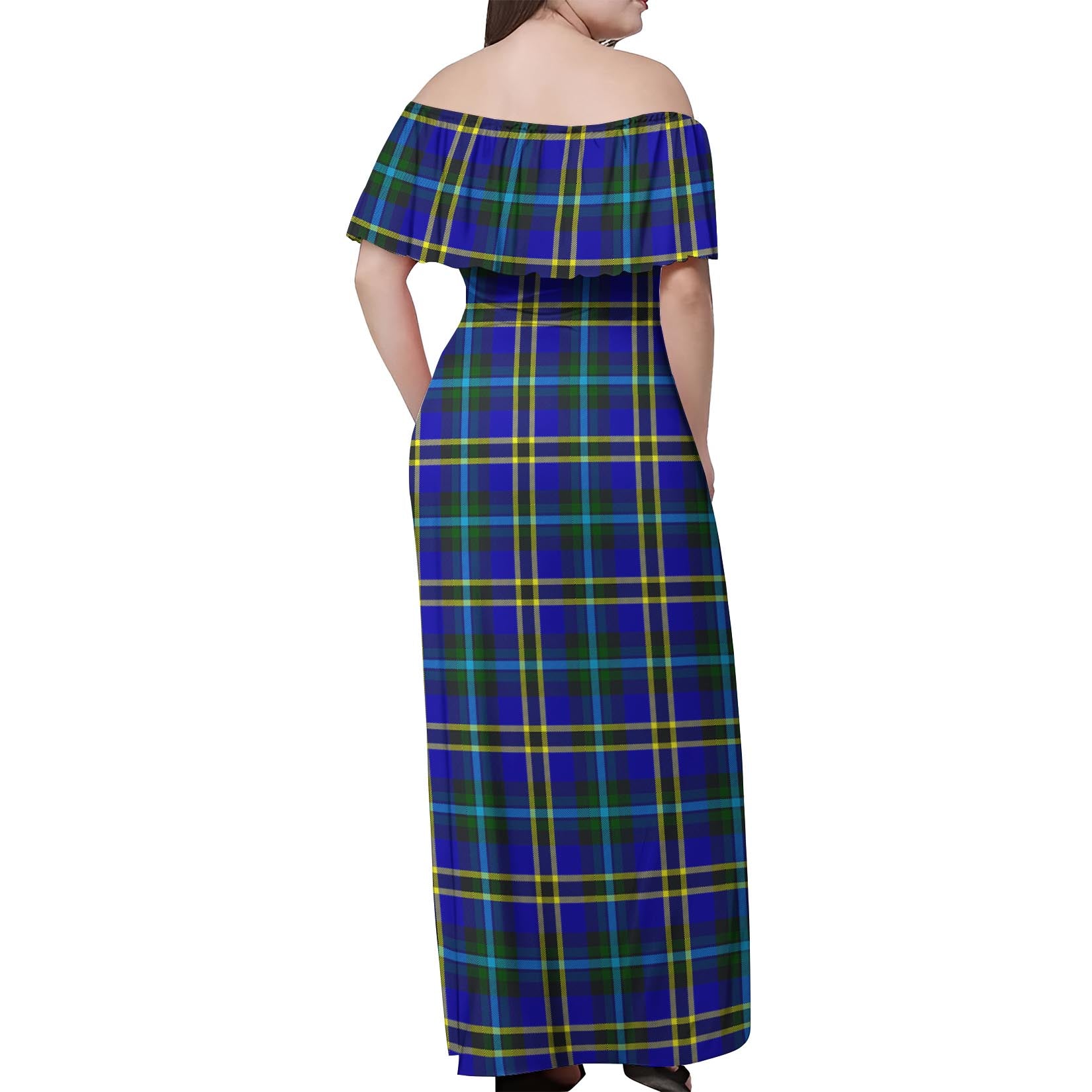 Hope Modern Tartan Off Shoulder Long Dress - Tartanvibesclothing