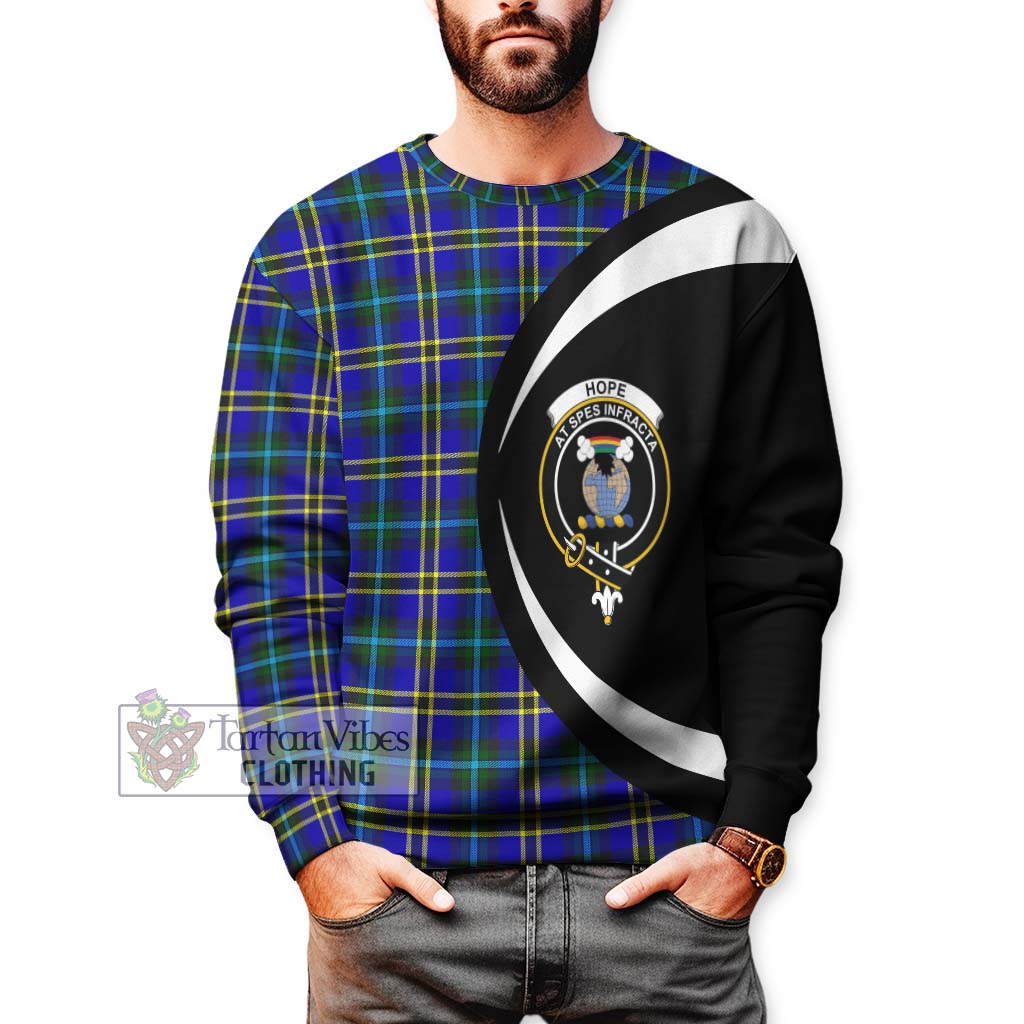 Hope Tartan Sweatshirt with Family Crest Circle Style - Tartan Vibes Clothing