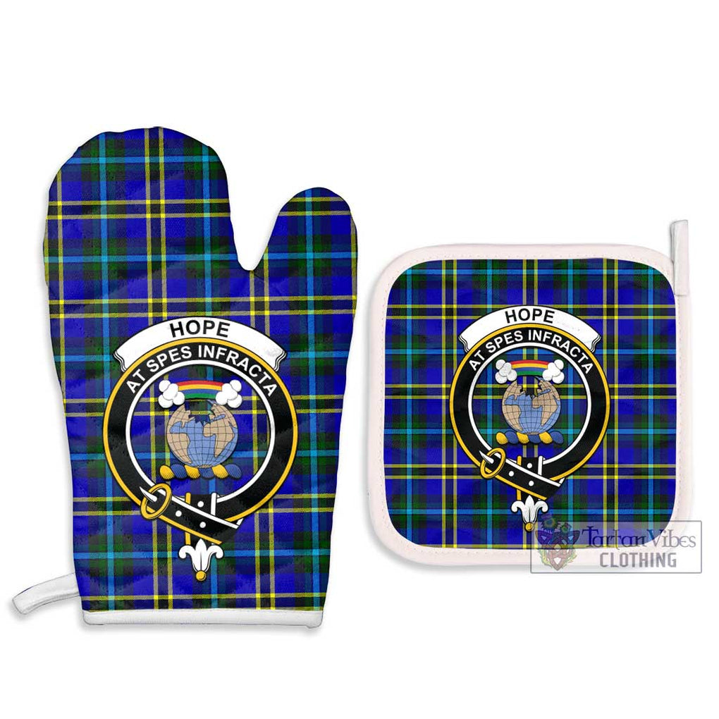 Hope Tartan Combo Oven Mitt & Pot-Holder with Family Crest Combo 1 Oven Mitt & 2 Pot-Holder White - Tartan Vibes Clothing