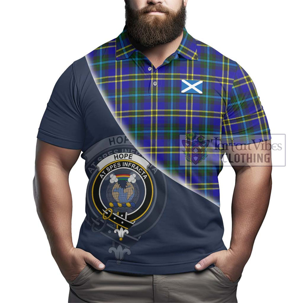 Hope Tartan Polo Shirt with Personalised National Flag and Family Crest Half Style - Tartanvibesclothing Shop