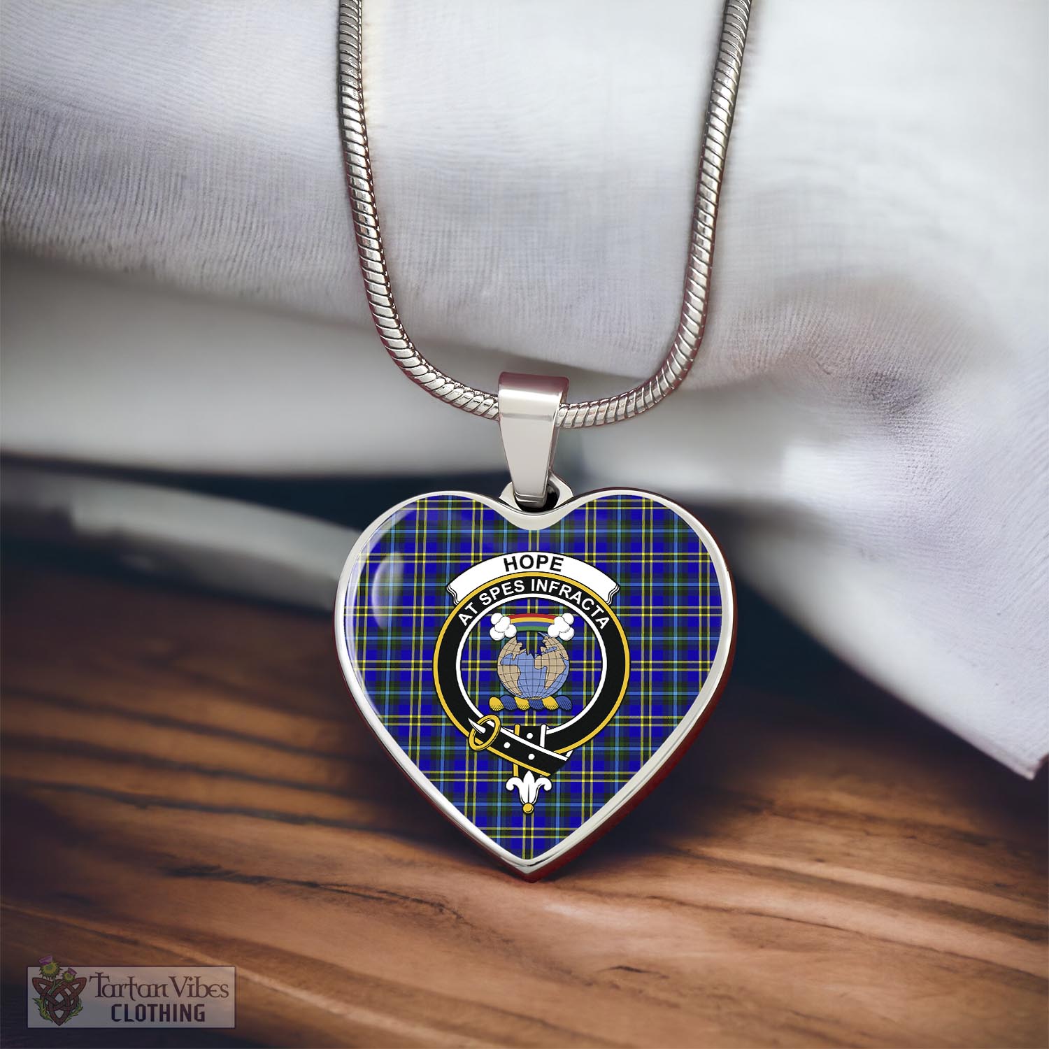 Tartan Vibes Clothing Hope Modern Tartan Heart Necklace with Family Crest