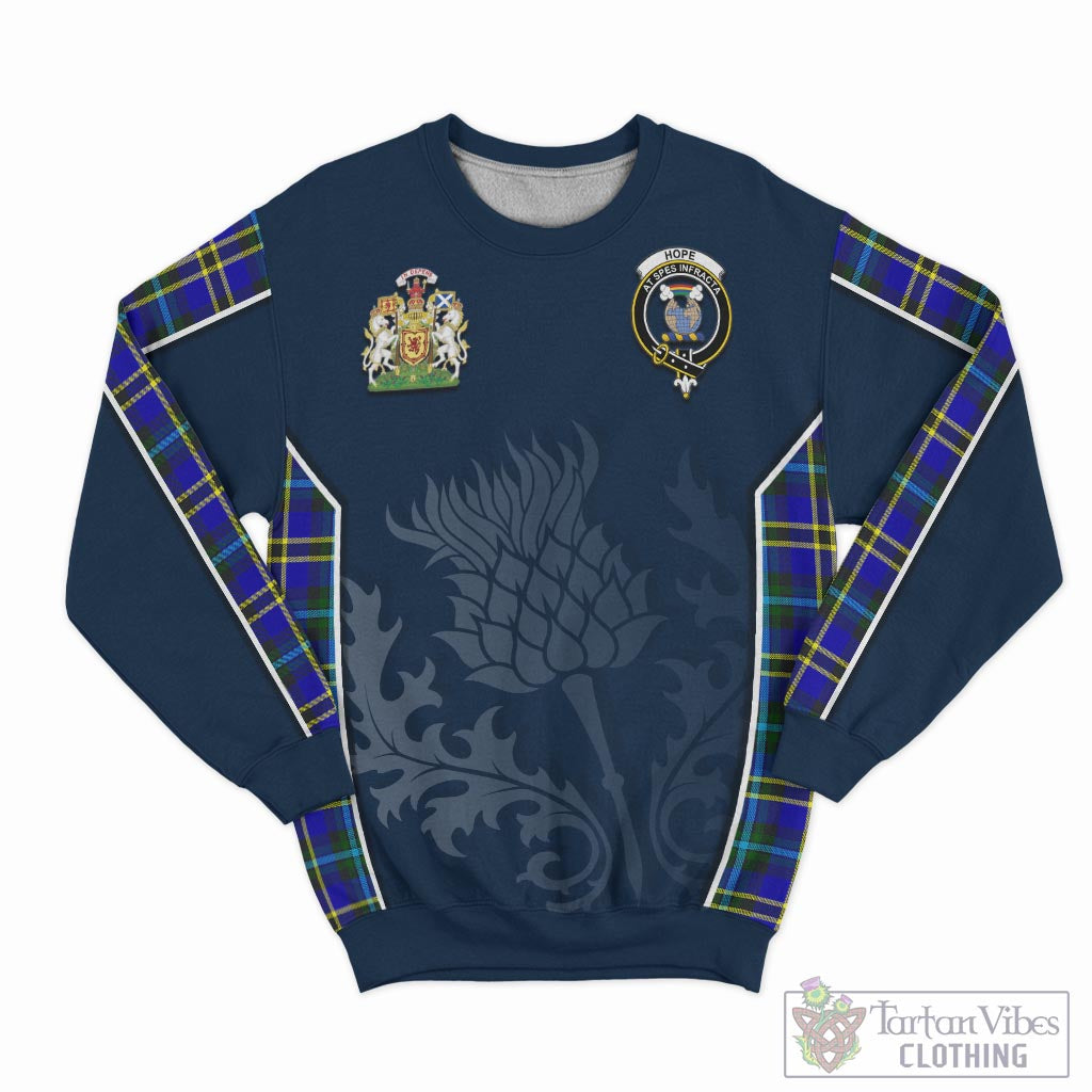 Tartan Vibes Clothing Hope Modern Tartan Sweatshirt with Family Crest and Scottish Thistle Vibes Sport Style