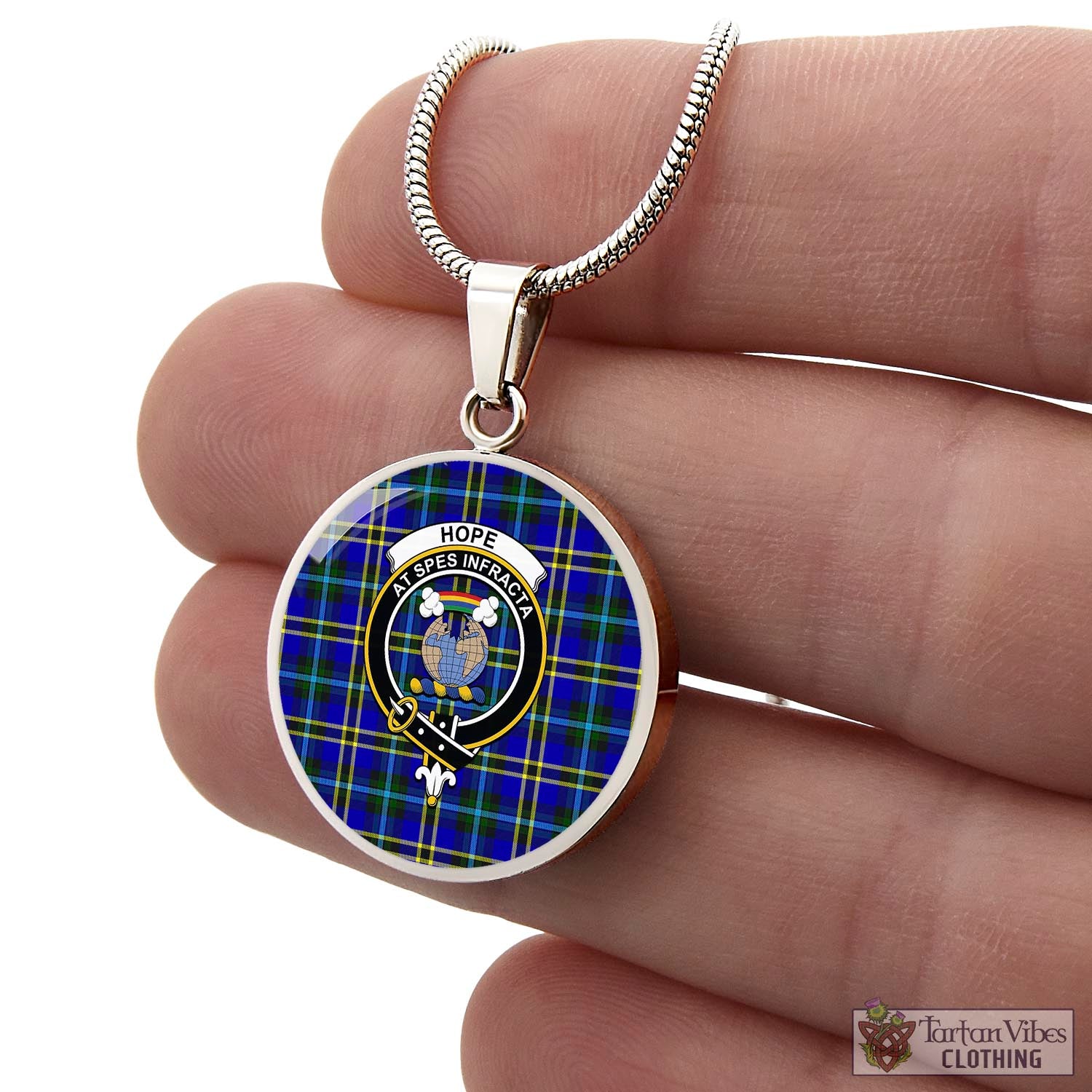 Tartan Vibes Clothing Hope Modern Tartan Circle Necklace with Family Crest