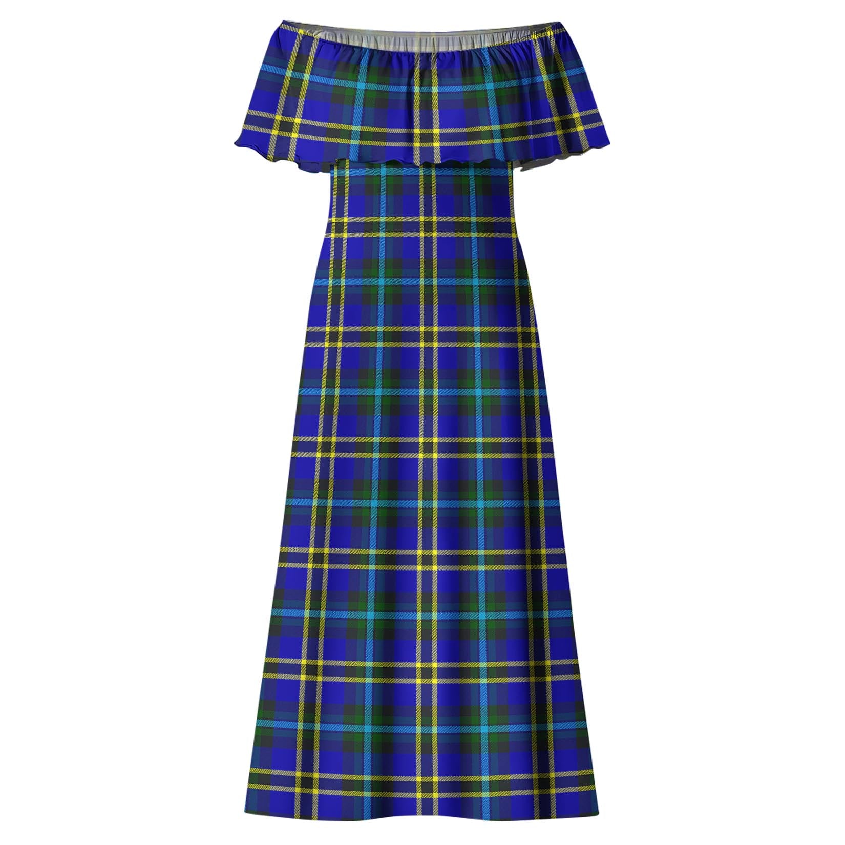 Hope Modern Tartan Off Shoulder Long Dress - Tartanvibesclothing