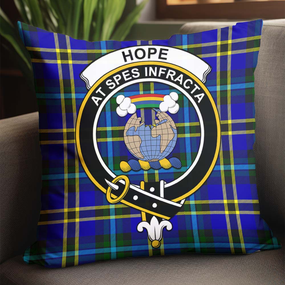 Hope Modern Tartan Pillow Cover with Family Crest - Tartanvibesclothing