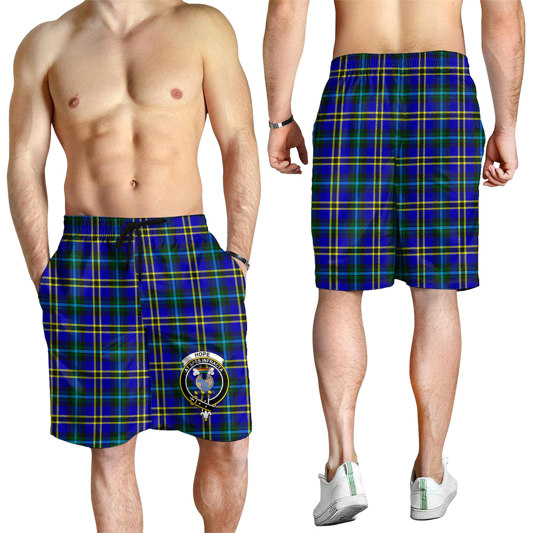 Hope Tartan Mens Shorts with Family Crest - Tartan Vibes Clothing