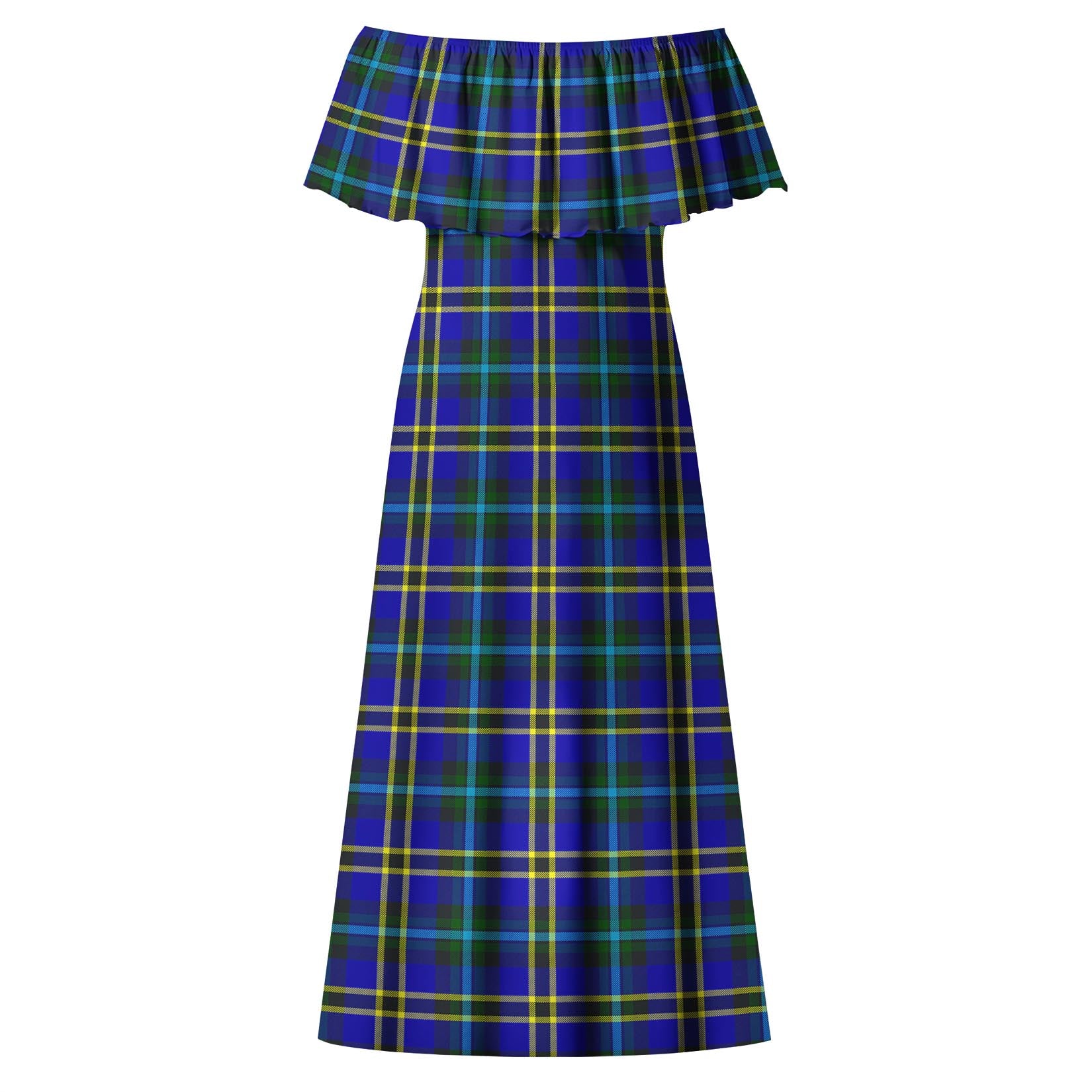 Hope Modern Tartan Off Shoulder Long Dress - Tartanvibesclothing