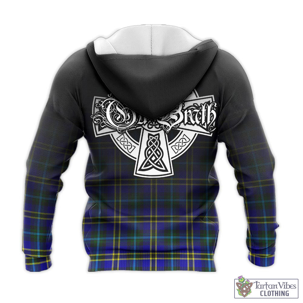 Tartan Vibes Clothing Hope Modern Tartan Knitted Hoodie Featuring Alba Gu Brath Family Crest Celtic Inspired