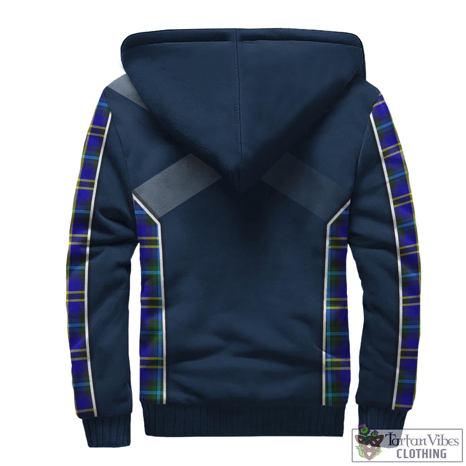 Tartan Vibes Clothing Hope Modern Tartan Sherpa Hoodie with Family Crest and Scottish Thistle Vibes Sport Style