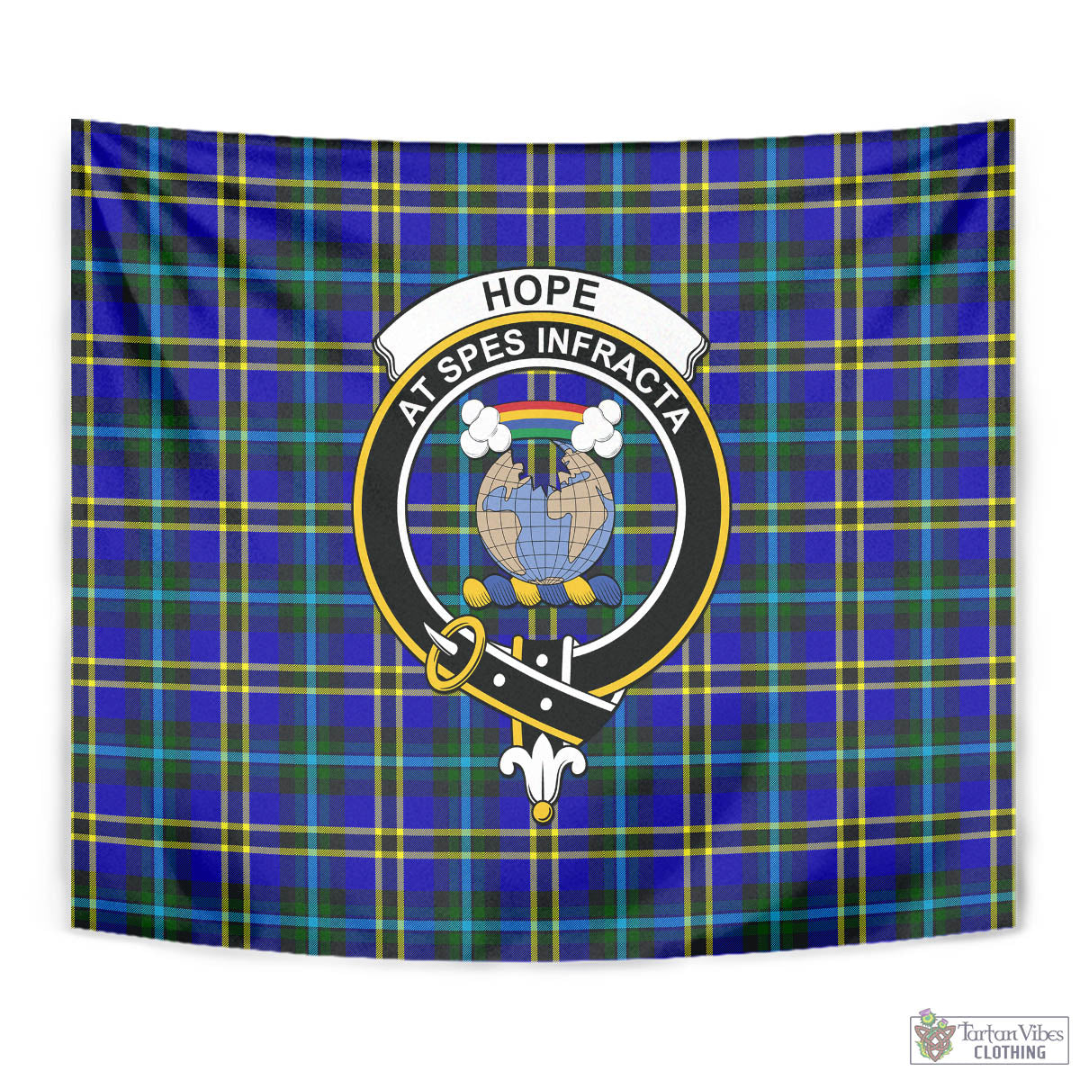 Tartan Vibes Clothing Hope Modern Tartan Tapestry Wall Hanging and Home Decor for Room with Family Crest