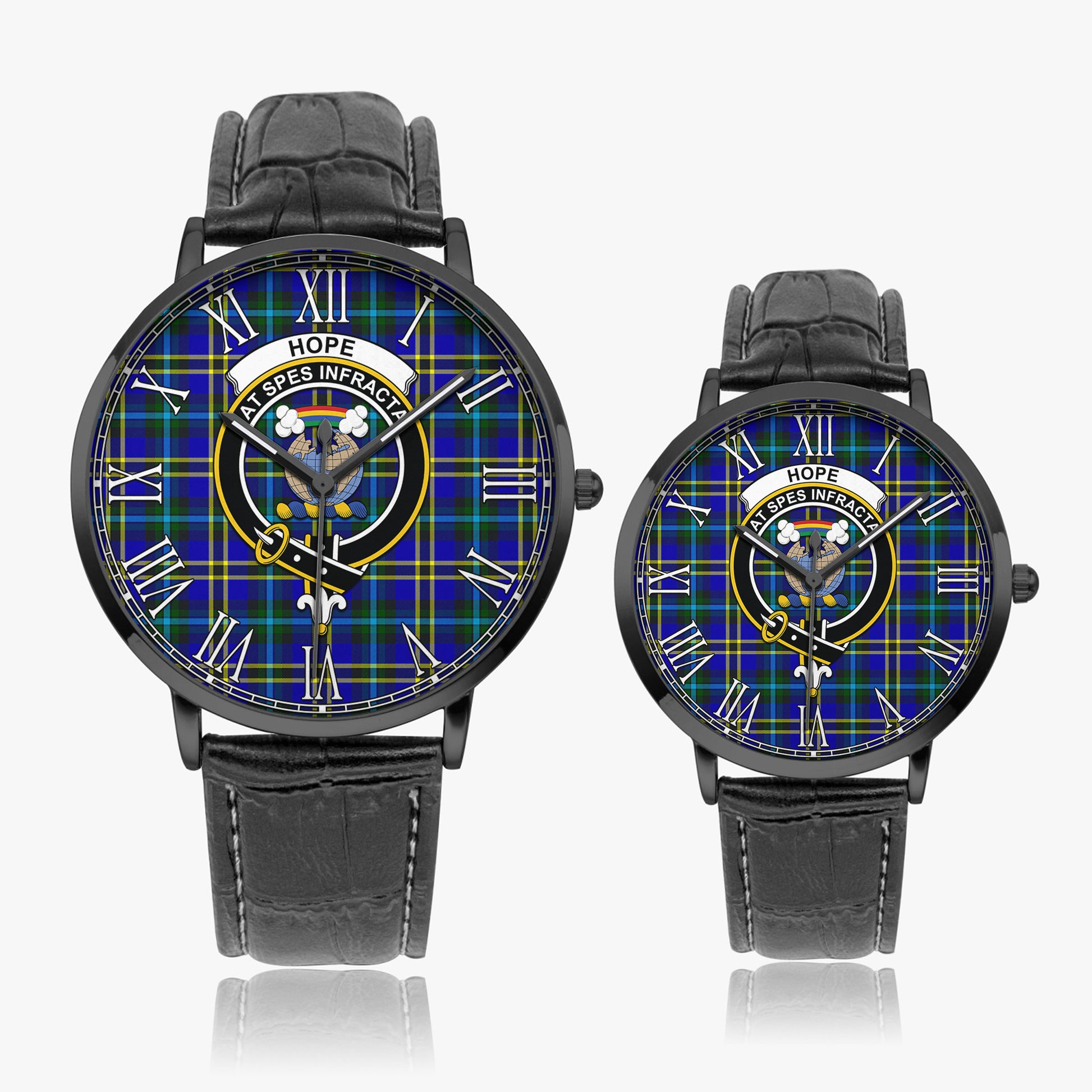 Hope Modern Tartan Family Crest Leather Strap Quartz Watch - Tartanvibesclothing