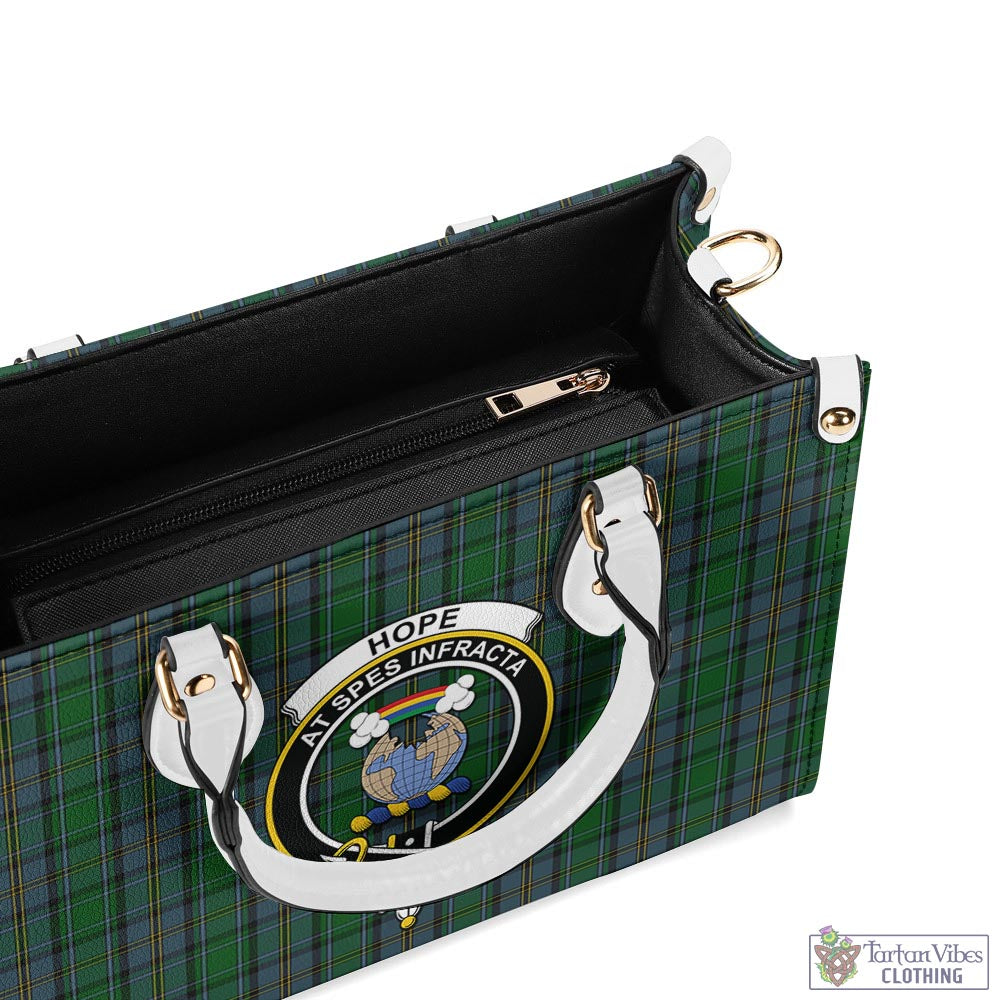 Tartan Vibes Clothing Hope Vere Tartan Luxury Leather Handbags with Family Crest