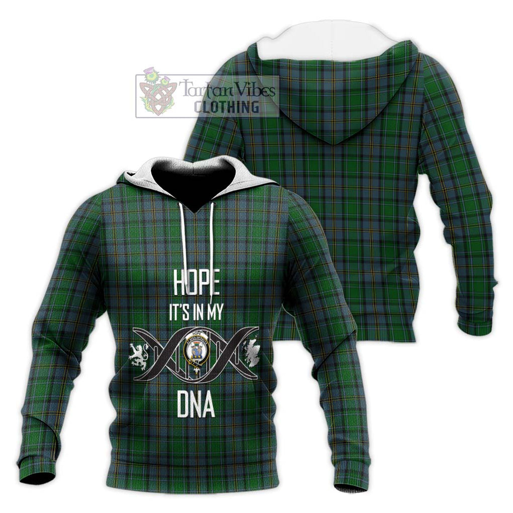 Hope Vere Tartan Knitted Hoodie with Family Crest DNA In Me Style Unisex Knitted Pullover Hoodie - Tartanvibesclothing Shop