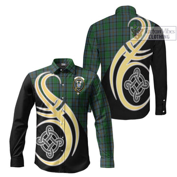 Hope Vere Tartan Long Sleeve Button Shirt with Family Crest and Celtic Symbol Style