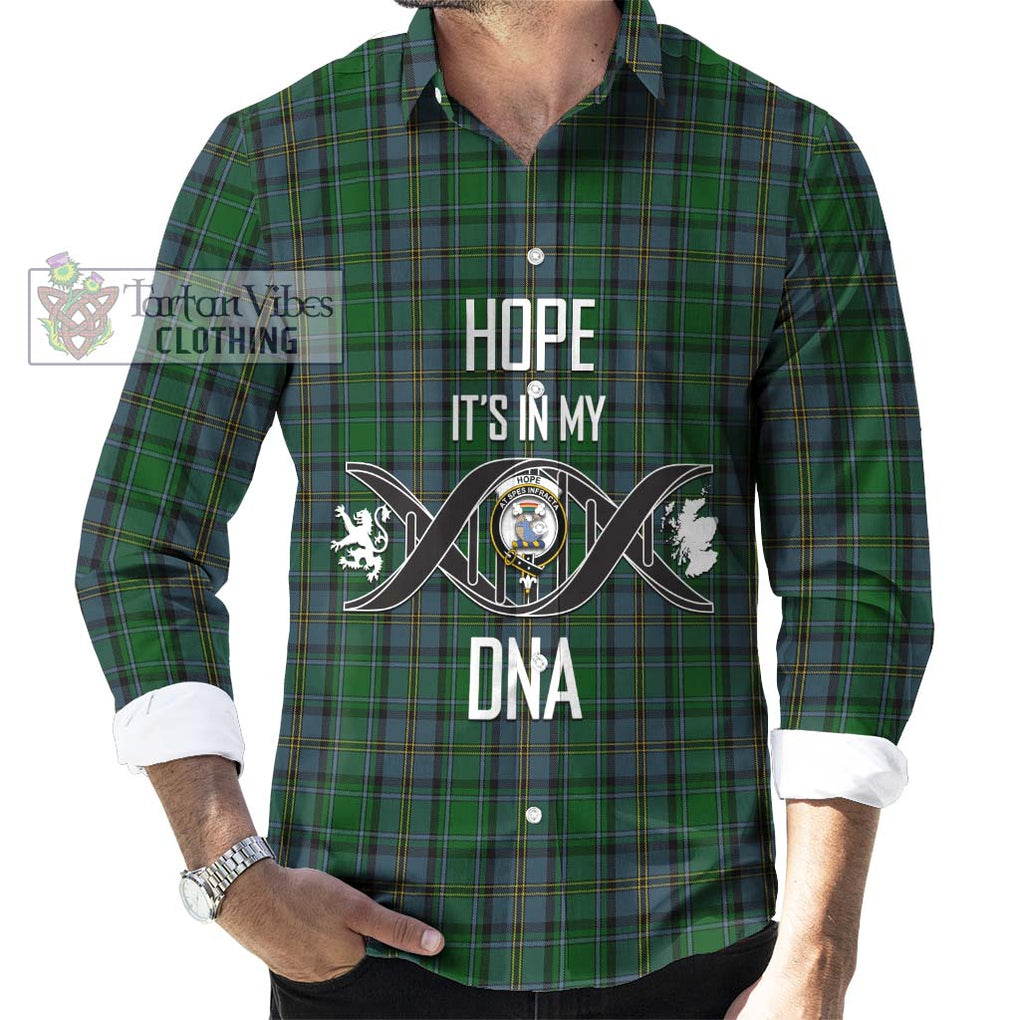 Hope Vere Tartan Long Sleeve Button Shirt with Family Crest DNA In Me Style Men's Shirt S - Tartanvibesclothing Shop