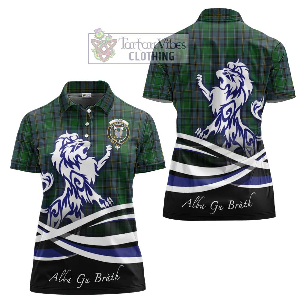 Hope Vere Tartan Women's Polo Shirt with Alba Gu Brath Regal Lion Emblem Women - Tartanvibesclothing Shop