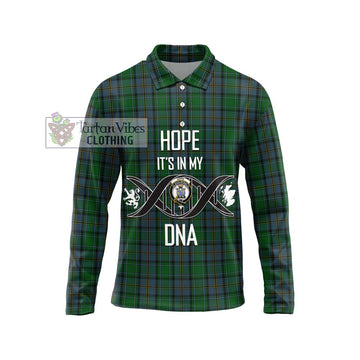 Hope Vere Tartan Long Sleeve Polo Shirt with Family Crest DNA In Me Style