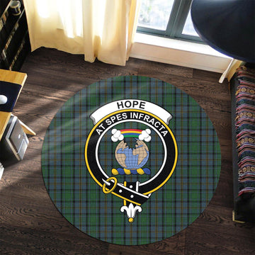 Hope Vere Tartan Round Rug with Family Crest