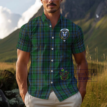 Hope Vere Tartan Cotton Hawaiian Shirt with Family Crest