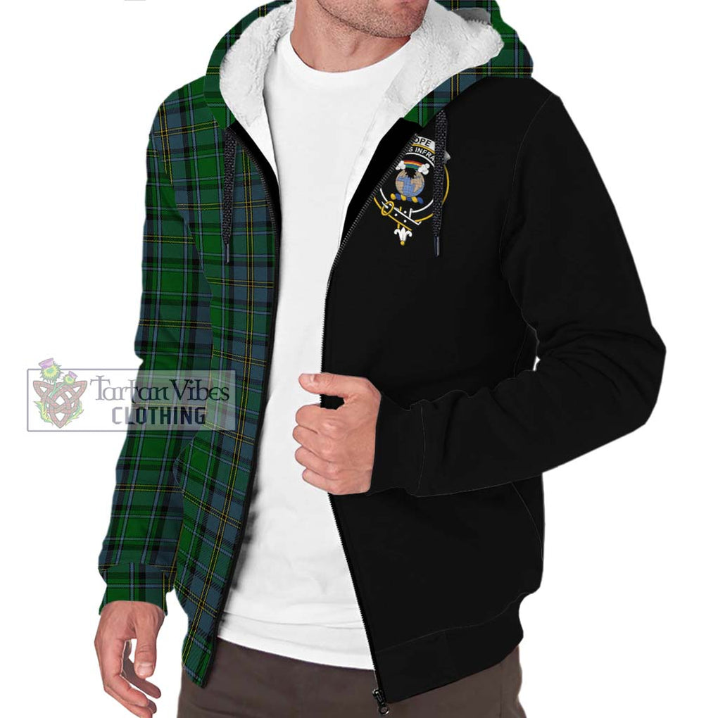 Hope Vere Tartan Sherpa Hoodie with Family Crest and Half Of Me Style Unisex S - Tartanvibesclothing Shop