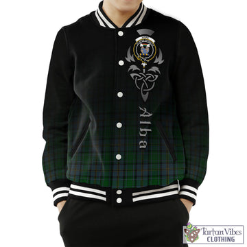 Hope Vere Tartan Baseball Jacket Featuring Alba Gu Brath Family Crest Celtic Inspired