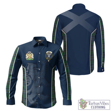 Hope Vere Tartan Long Sleeve Button Up Shirt with Family Crest and Lion Rampant Vibes Sport Style