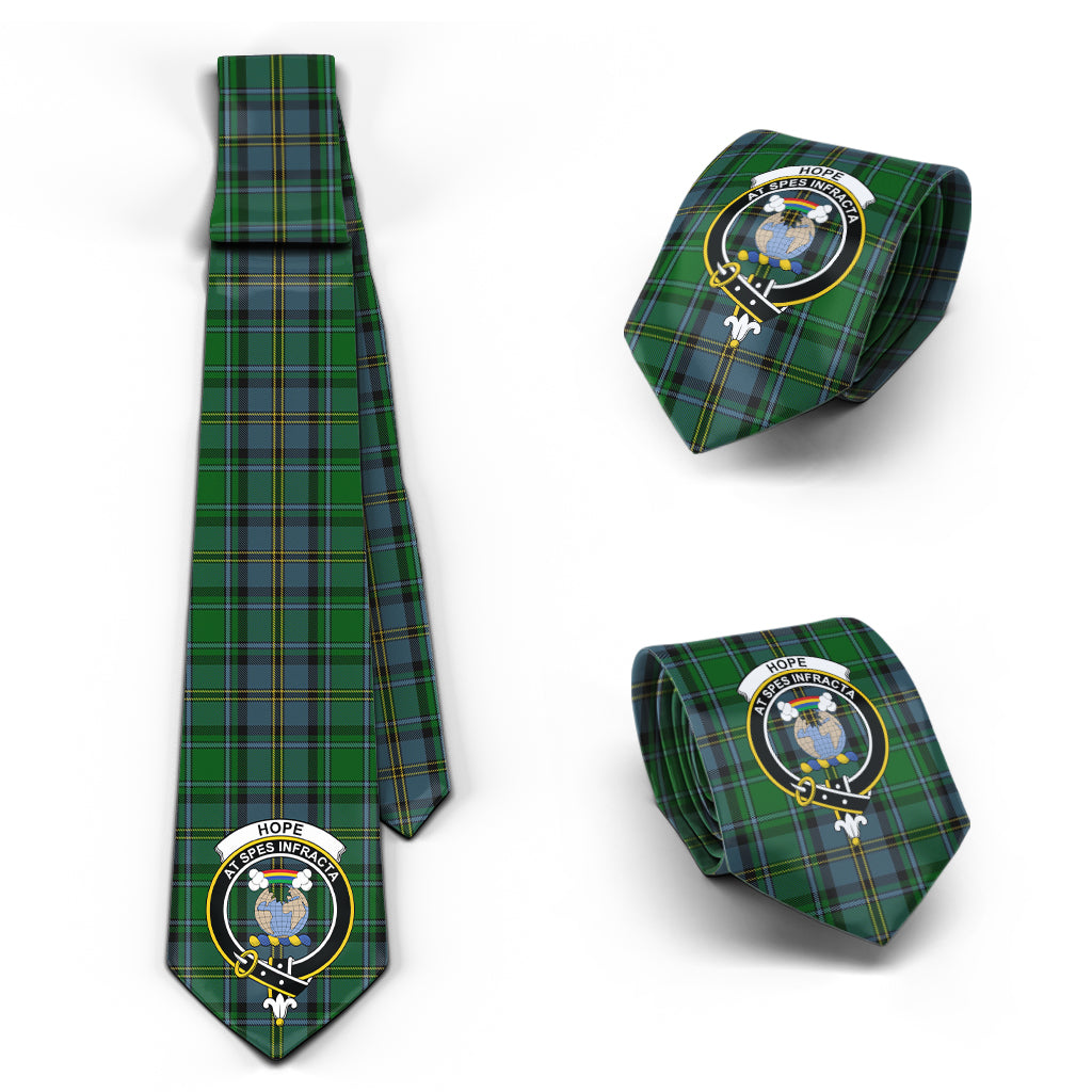 Hope Vere Tartan Classic Necktie with Family Crest Necktie One Size - Tartan Vibes Clothing