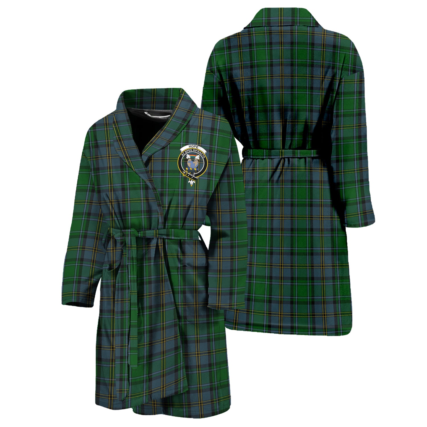 Hope Vere Tartan Bathrobe with Family Crest Unisex S - Tartan Vibes Clothing